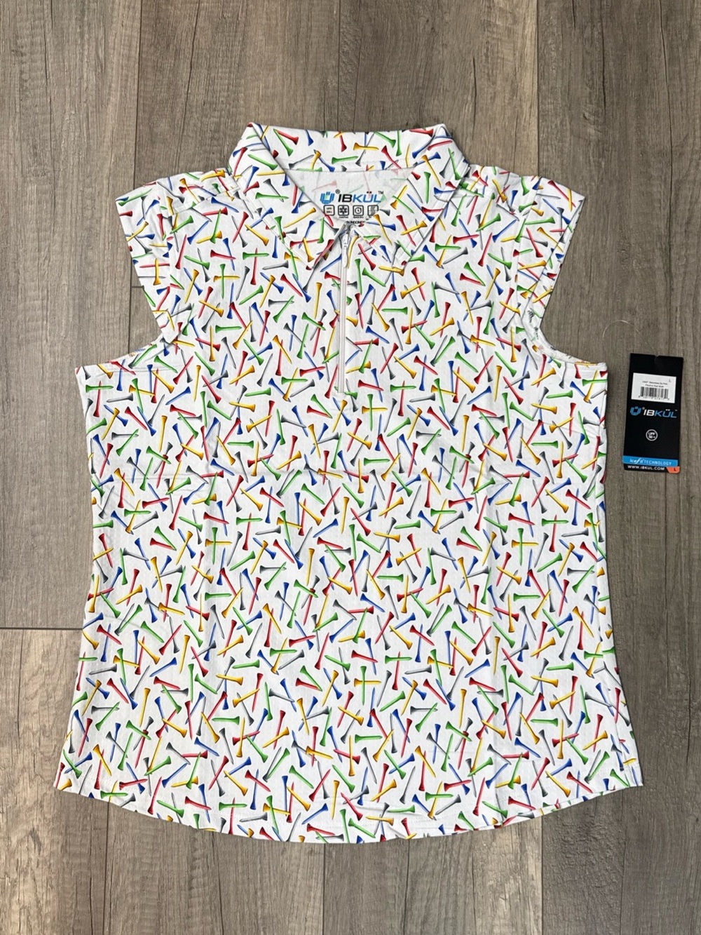 IBKUL White Sleeveless Polo Tank with Multicolor Tees